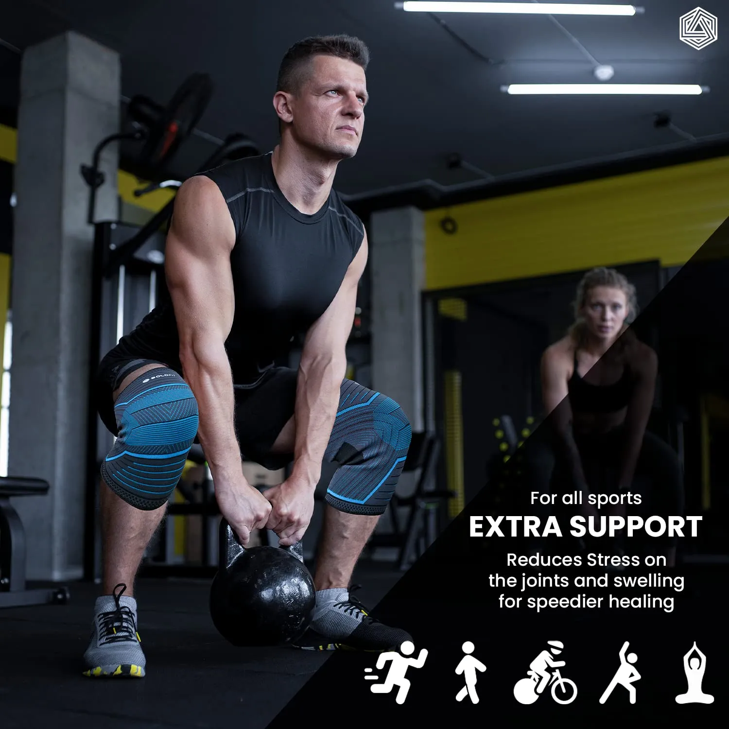Boldfit Knee Caps For Women & Men Knee Support For Men Gym Knee Cap For Men Knee Pain Relief Products Knee Support For Women Knee Brace For Knee Pain Knee Pad Knee Guard Knee Band Knee Belt - L